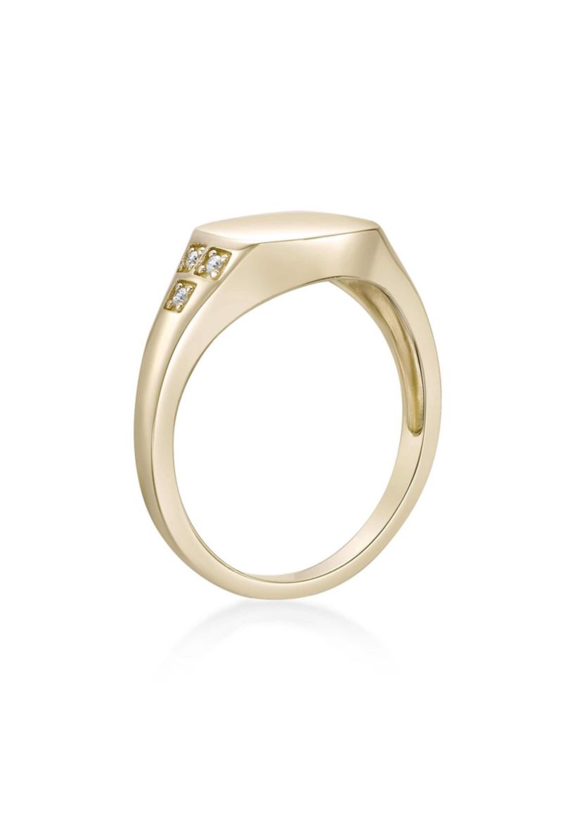 Lab Created Gemminded Lab-Grown Diamond Accent Ring in 18k Gold Over Silver