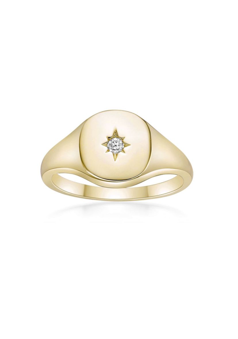 Lab Created Gemminded Lab-Grown Diamond Accent Ring in 18k Gold Over Silver