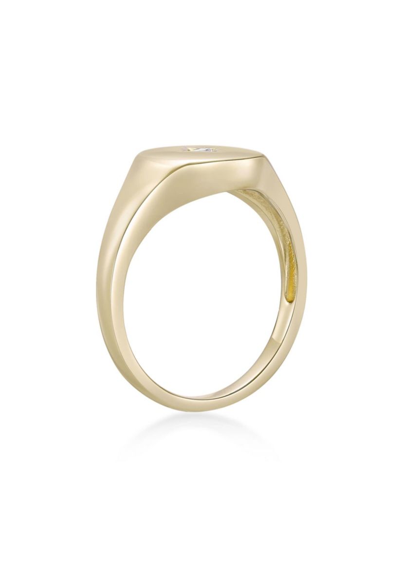 Lab Created Gemminded Lab-Grown Diamond Accent Ring in 18k Gold Over Silver