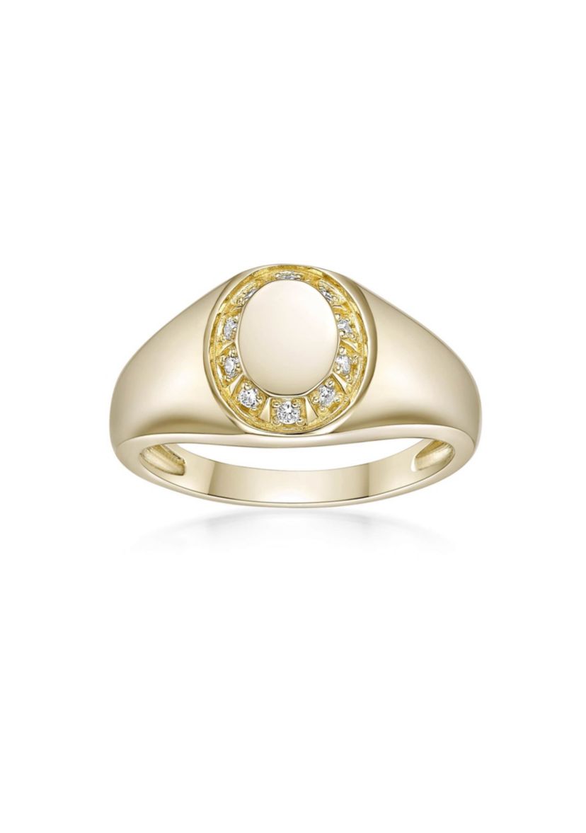 Lab Created Gemminded 1/10 ct. t.w. Lab-Grown Diamond Ring in 18k Gold Over Silver