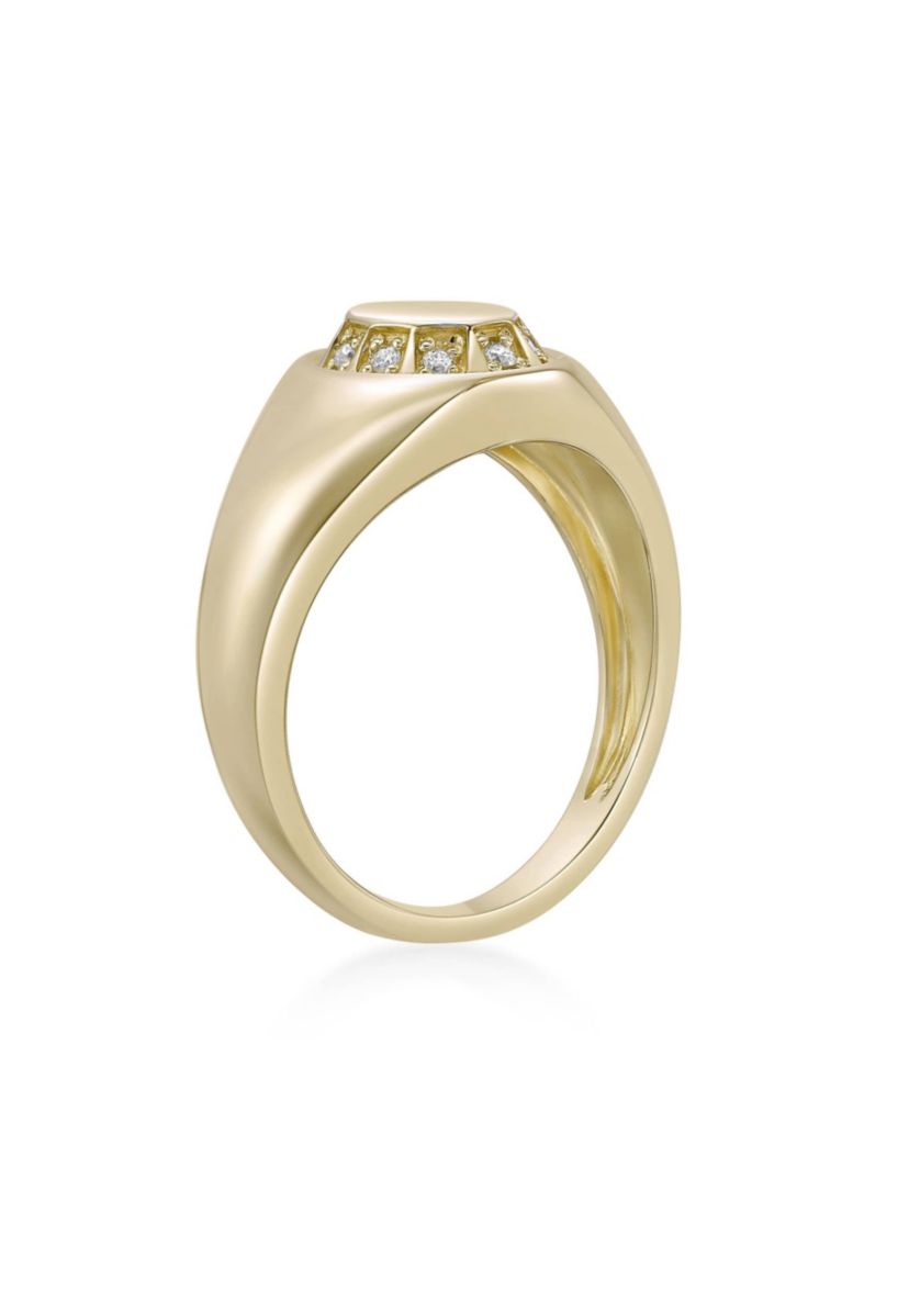 Lab Created Gemminded 1/10 ct. t.w. Lab-Grown Diamond Ring in 18k Gold Over Silver
