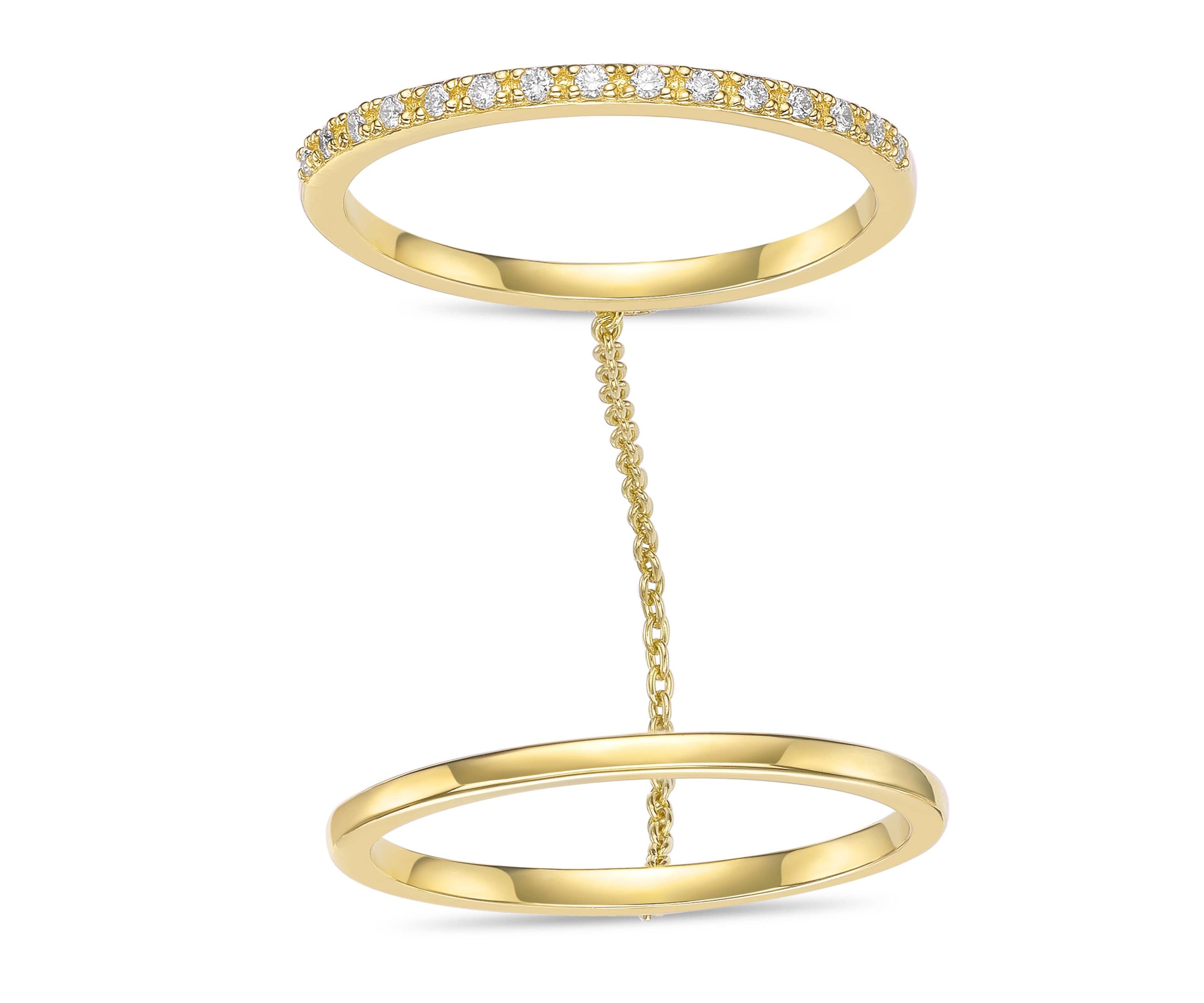 Lab Created Gemminded 1/10 ct. t.w. Lab-Grown Diamond Ring in 18k Gold Over Silver