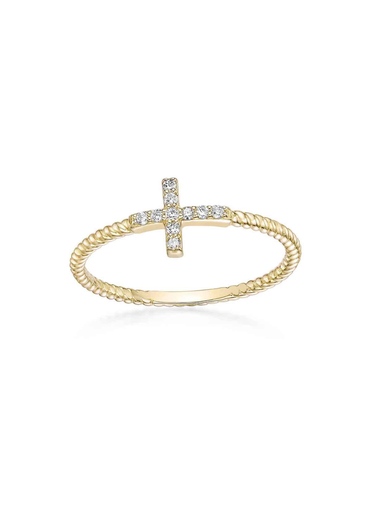 Lab Created Gemminded Lab-Grown Diamond Accent Ring in 18k Gold Over Silver