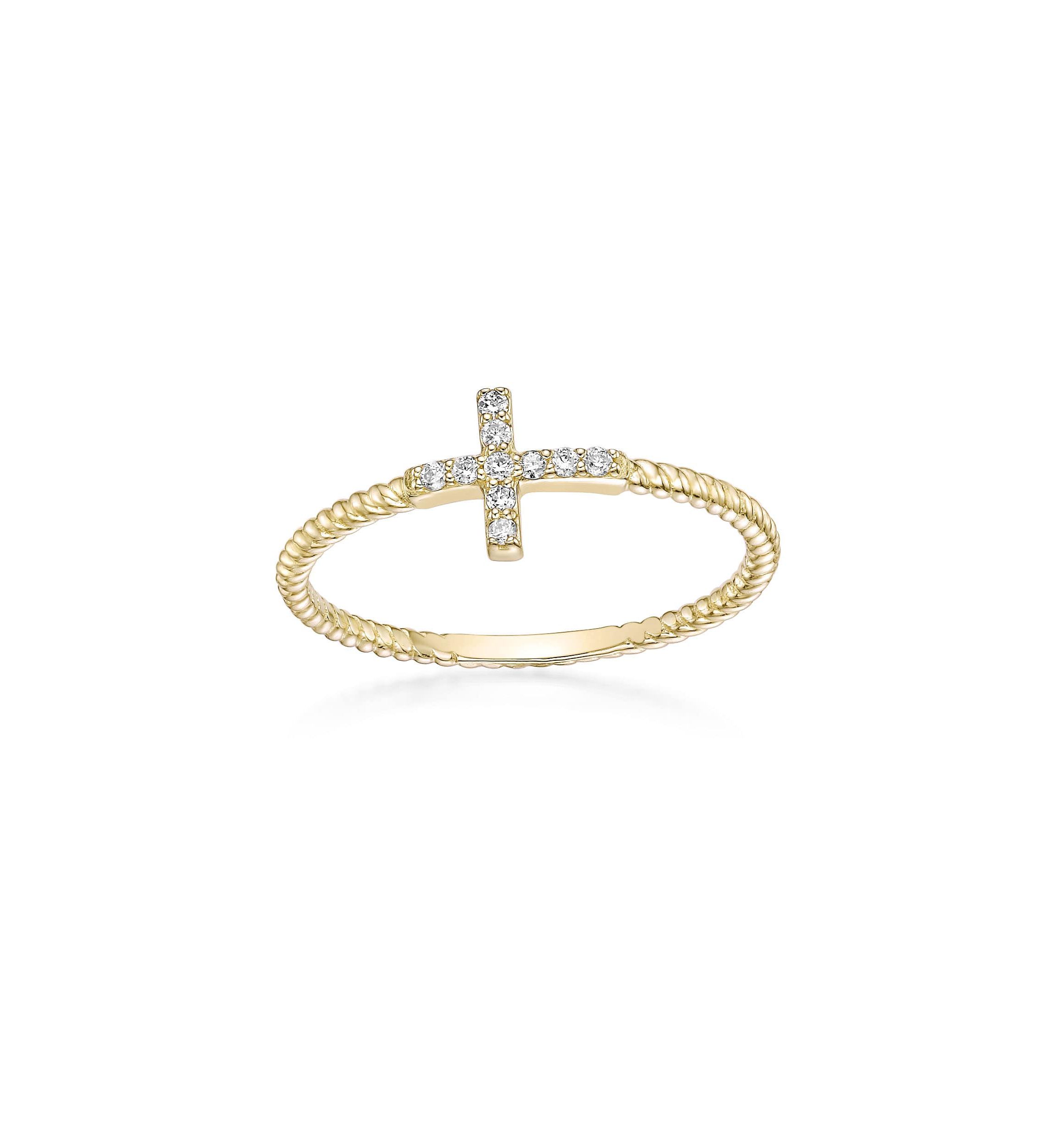 Lab Created Gemminded Lab-Grown Diamond Accent Ring in 18k Gold Over Silver
