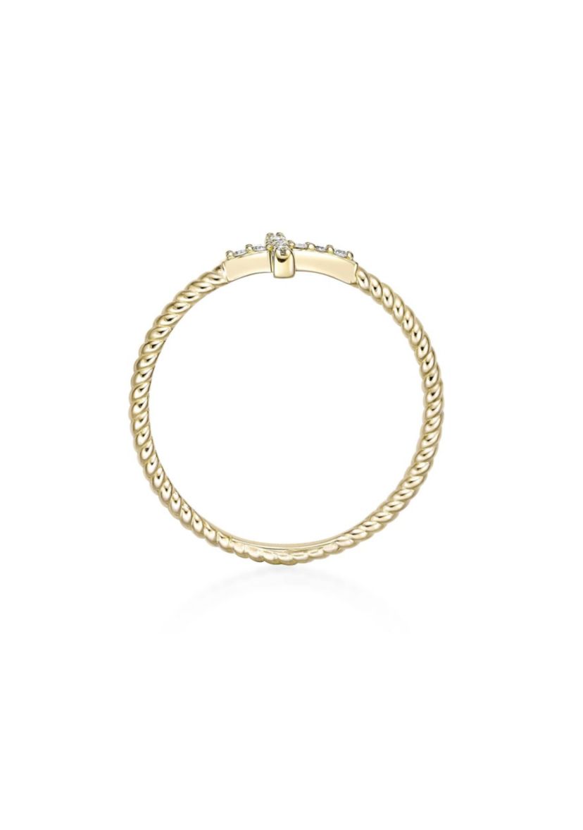 Lab Created Gemminded Lab-Grown Diamond Accent Ring in 18k Gold Over Silver