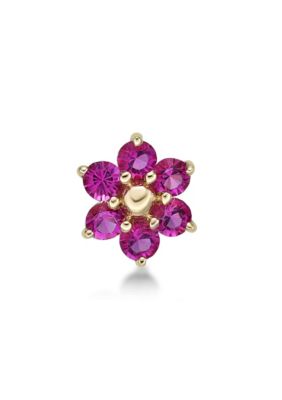 Lila Moon Crystal Accent Flower Nose Ring in 14K Gold, Pink