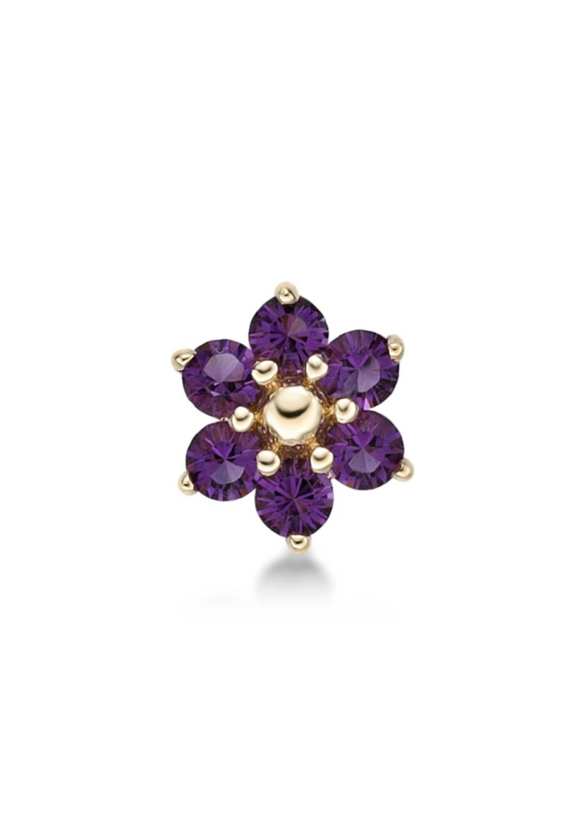 Lila Moon Crystal Accent Flower Nose Ring in 14K Gold