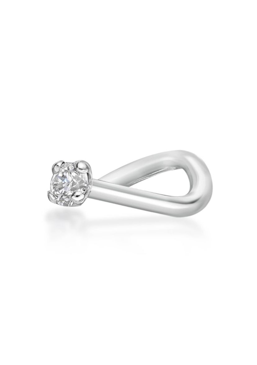 Lila Moon Diamond Accent Curved Nose Stud in 14K Gold
