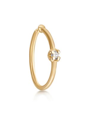Lila Moon Diamond Accent Hoop Nose Ring in 14k Gold Yellow