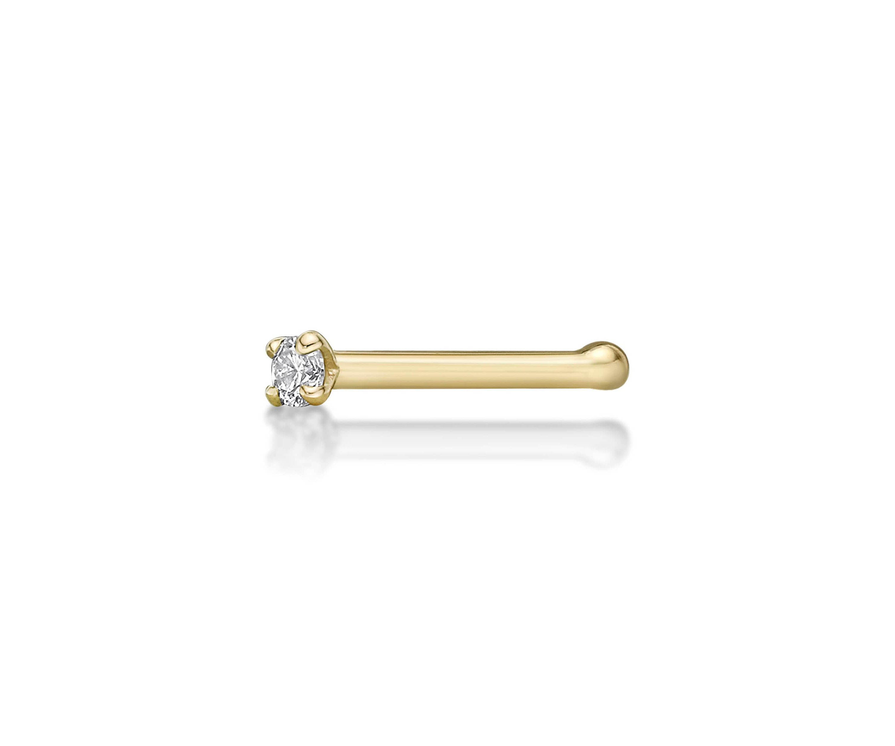Lila Moon Diamond Accent Nose Stud in 14K Gold