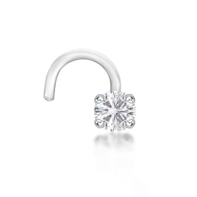 Lila Moon Diamond Accent Curved Nose Stud in 14K Gold Yellow