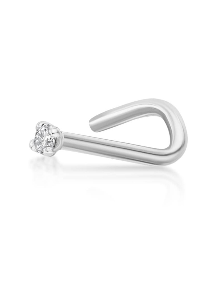 Lila Moon Diamond Accent Curved Nose Stud in 14K Gold