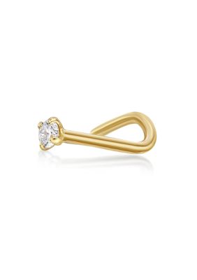 Lila Moon Diamond Accent Curved Nose Stud in 14K Gold Yellow