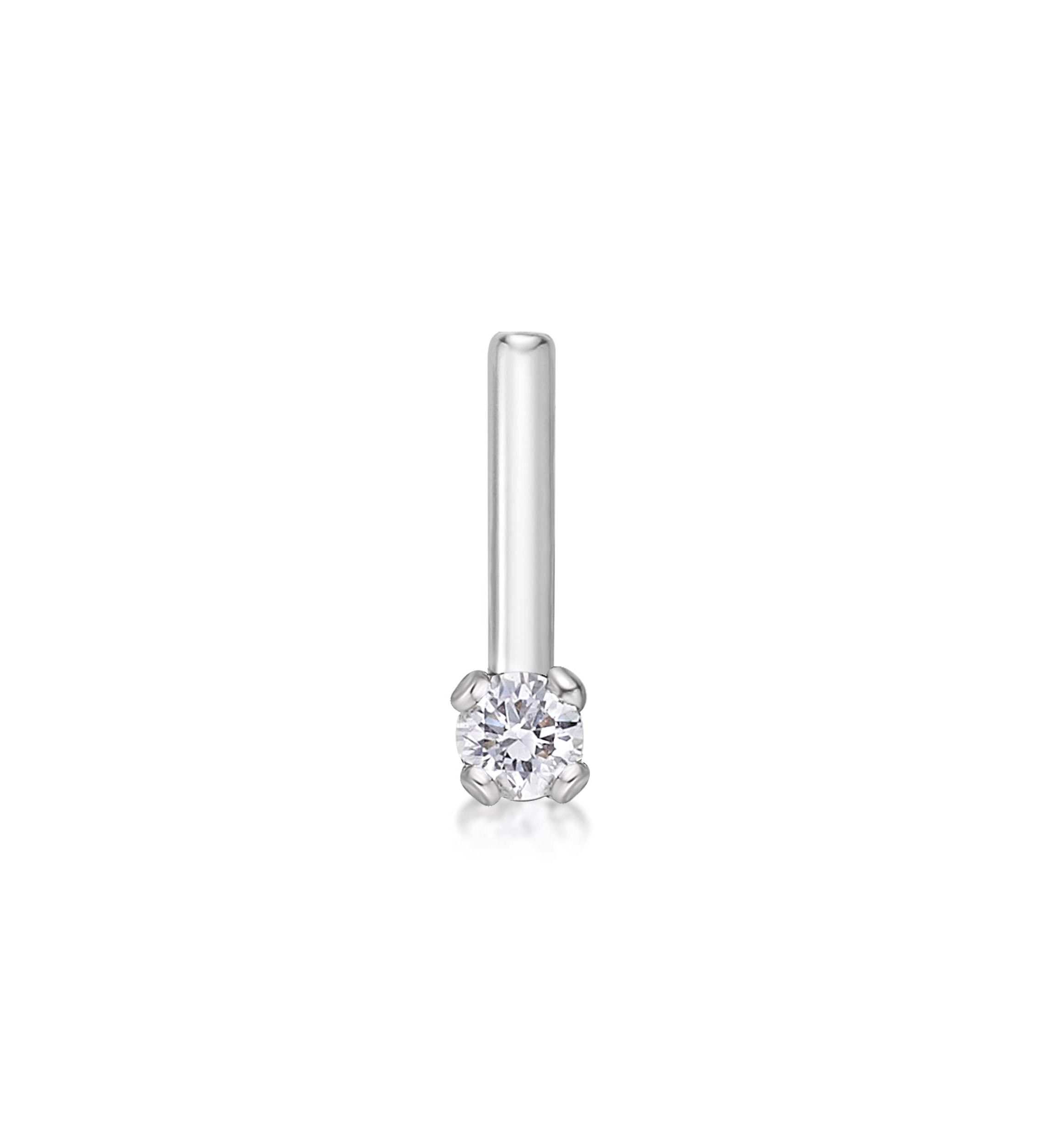 Lila Moon Diamond Accent 90 Degree Nose Stud in 14K Gold