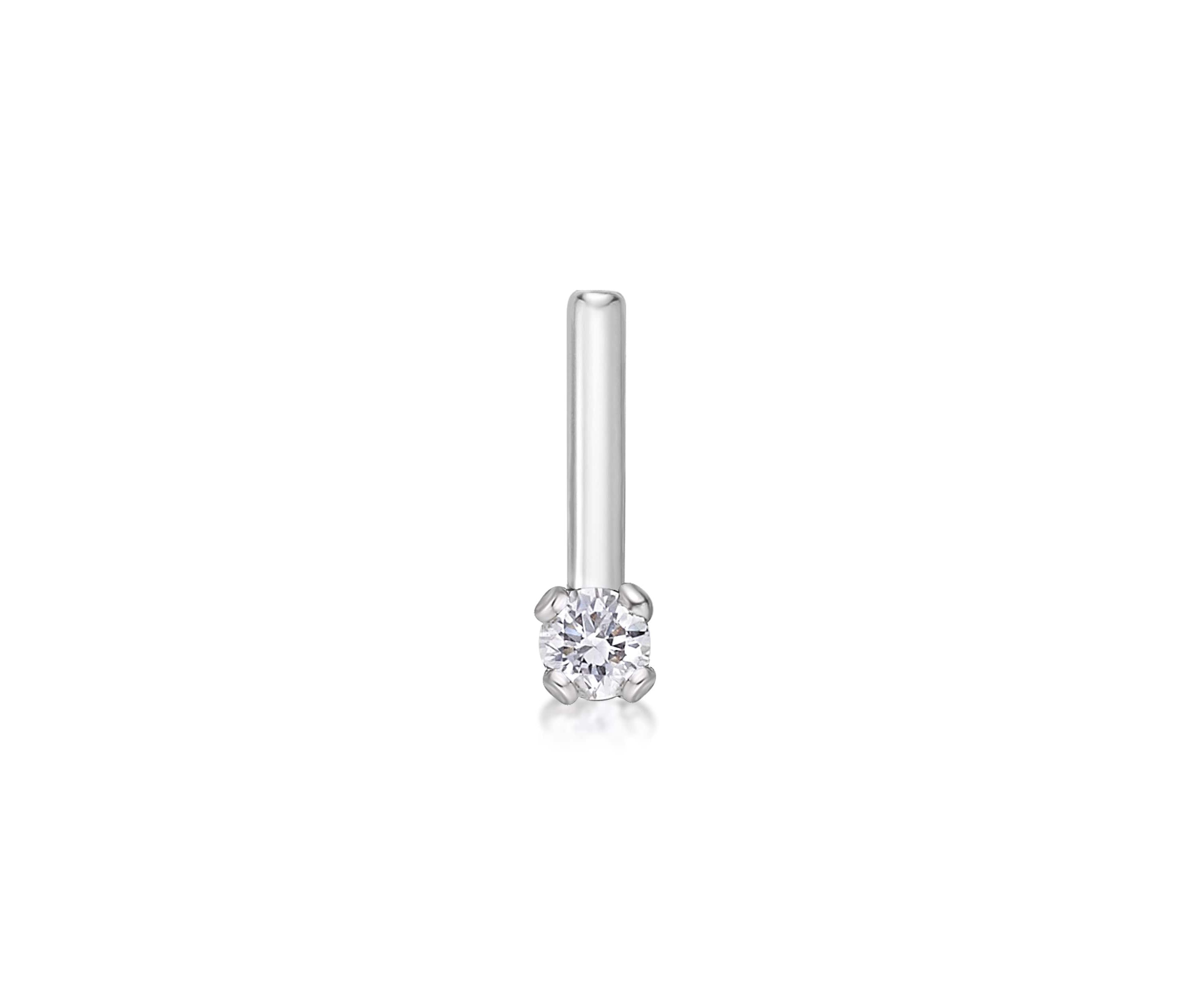 Lila Moon Diamond Accent 90 Degree Nose Stud in 14K Gold