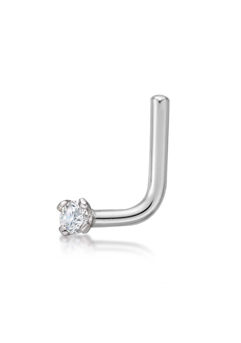 Lila Moon Diamond Accent 90 Degree Nose Stud in 14K Gold