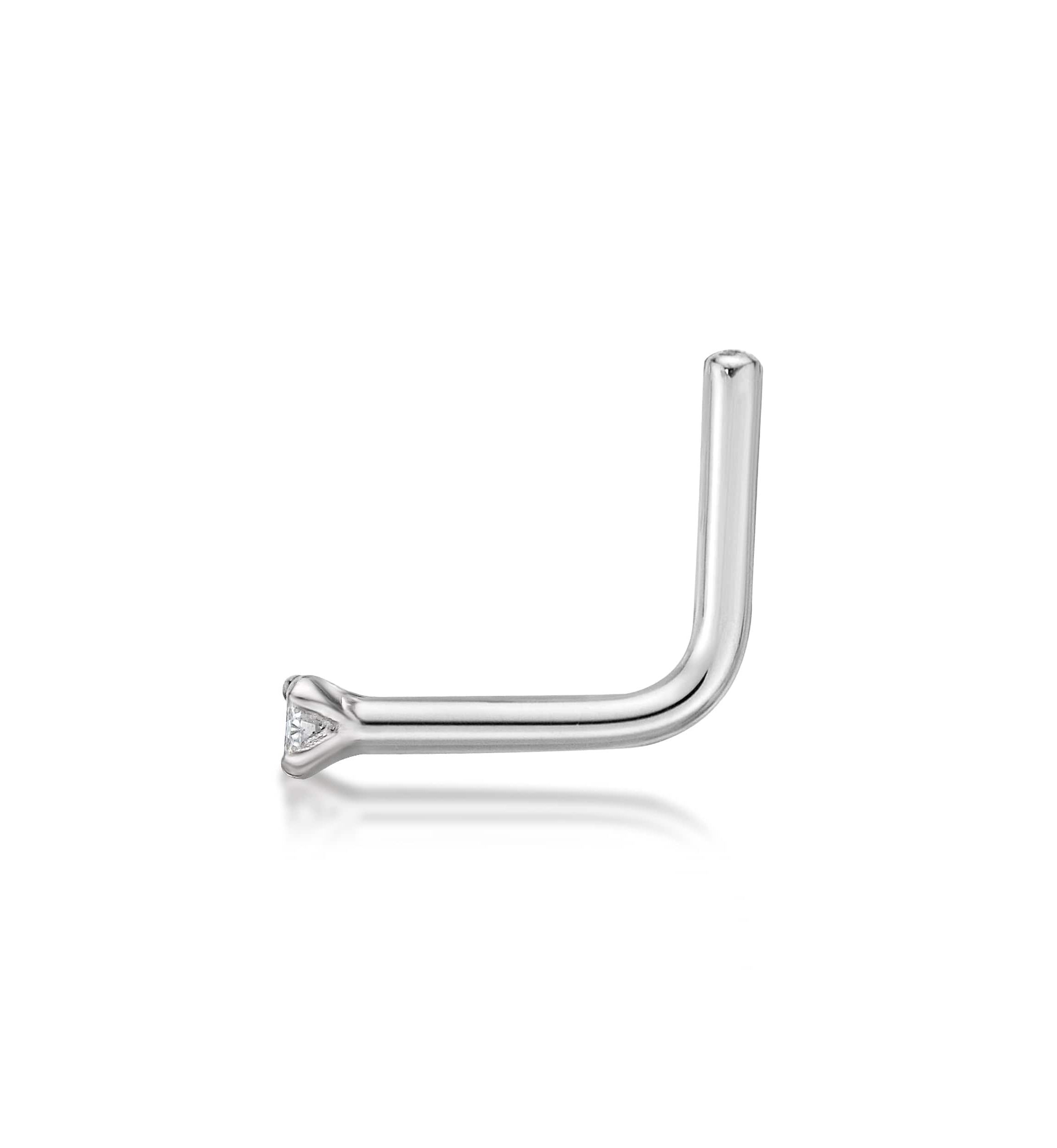 Lila Moon Diamond Accent 90 Degree Nose Stud in 14K Gold