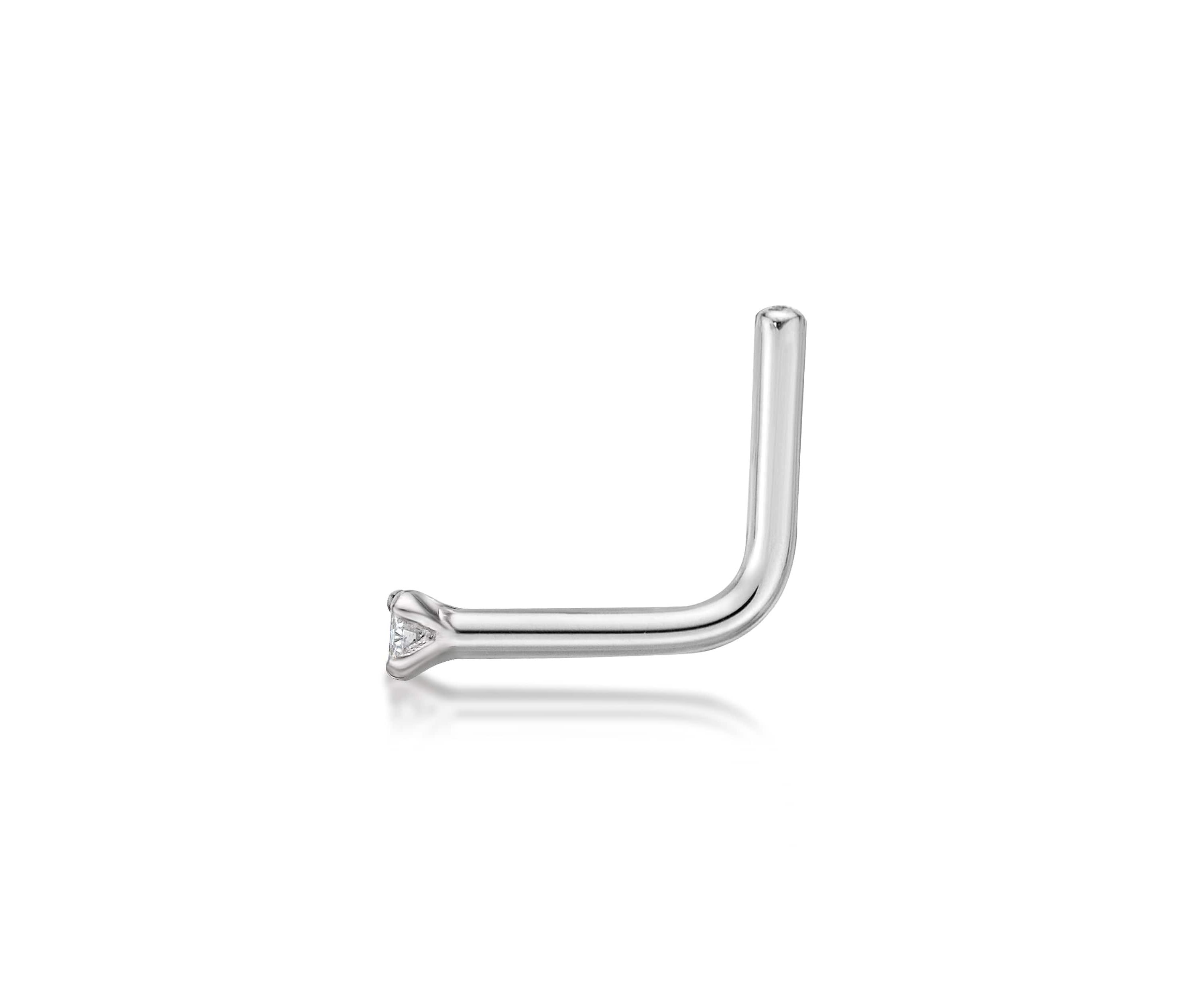 Lila Moon Diamond Accent 90 Degree Nose Stud in 14K Gold