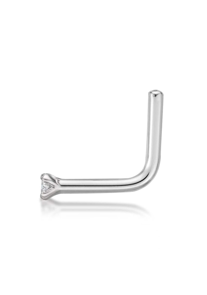 Lila Moon Diamond Accent 90 Degree Nose Stud in 14K Gold
