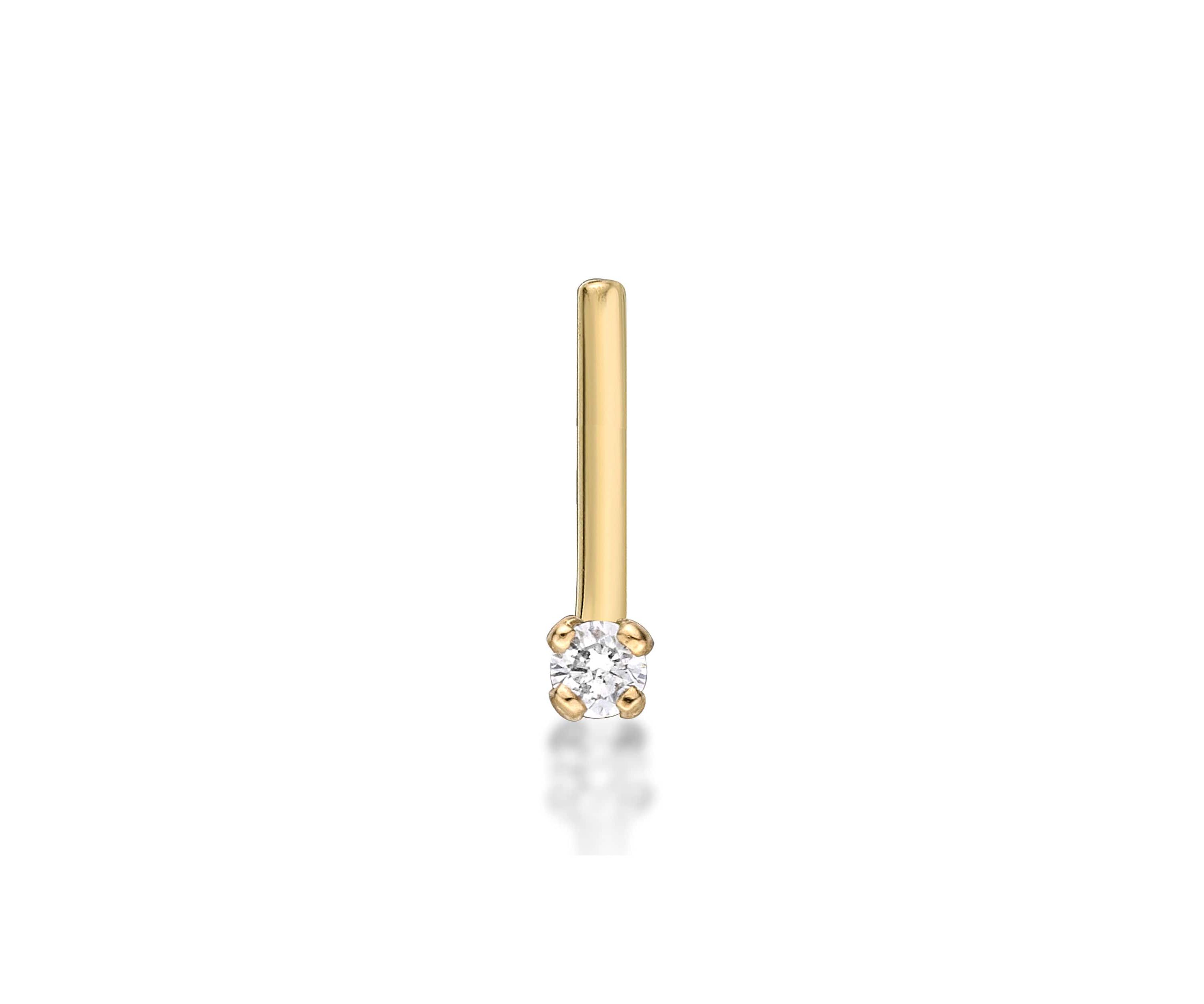 Lila Moon Diamond Accent L-Shape Nose Stud in 14K Gold