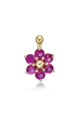 Lila Moon LabCreated Opal Flower Nose Ring in 14K Gold Pink