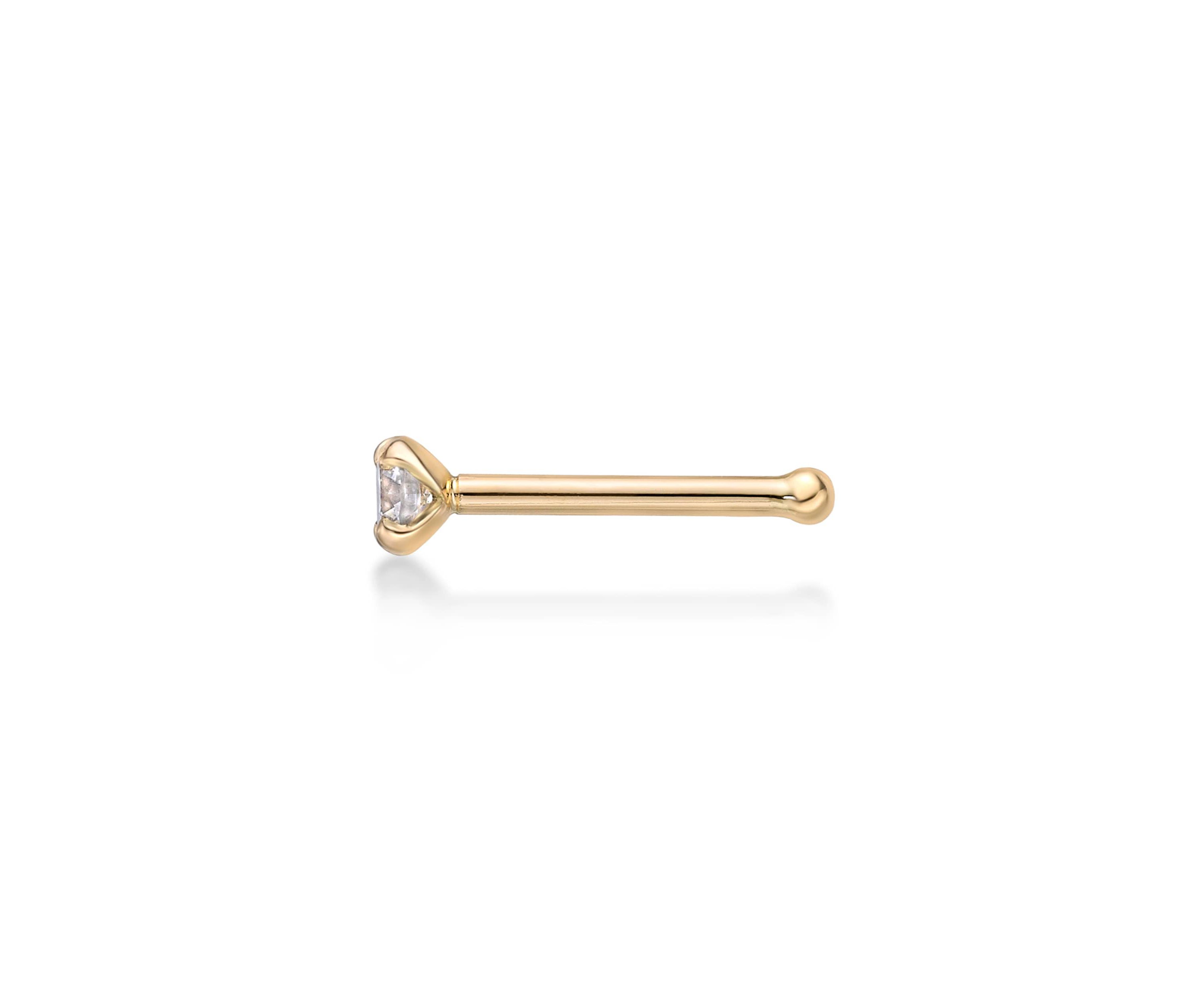 Lila Moon Diamond Accent Nose Stud in 14K Gold