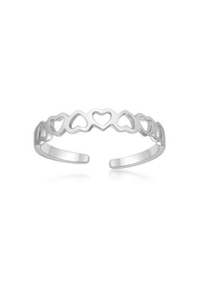 Lila Moon Open Hearts Adjustable Toe Ring in 10K Gold, White