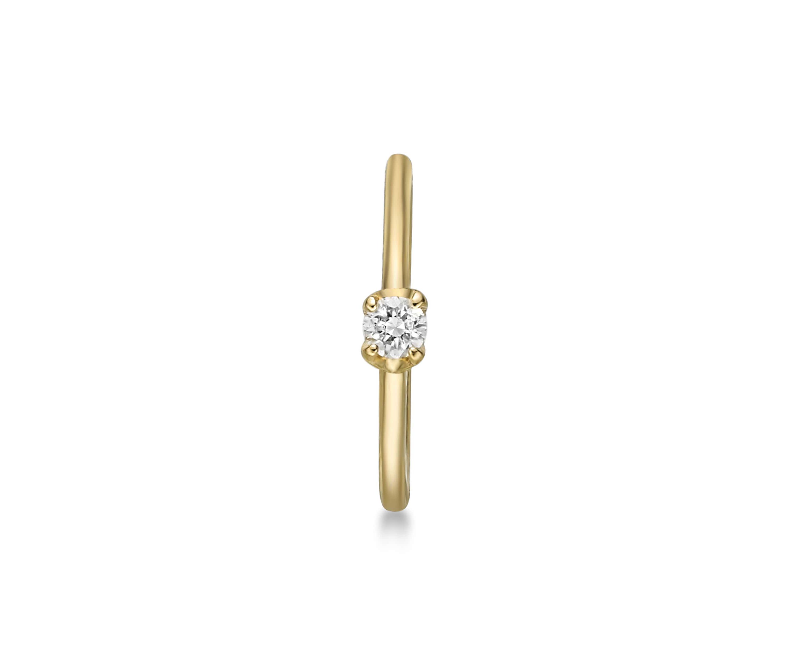 Lila Moon Diamond Accent Hoop Nose Ring in 14k Gold