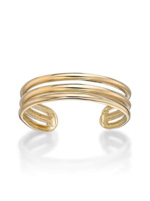Lila Moon Triple Band Adjustable Toe Ring in 10K Gold
