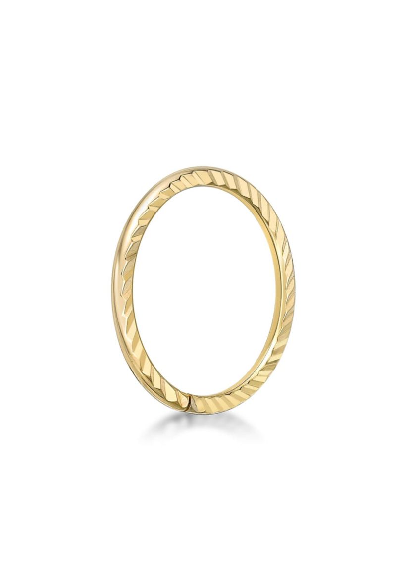 Lila Moon 8mm Textured Seamless Nose Ring in 14K Gold