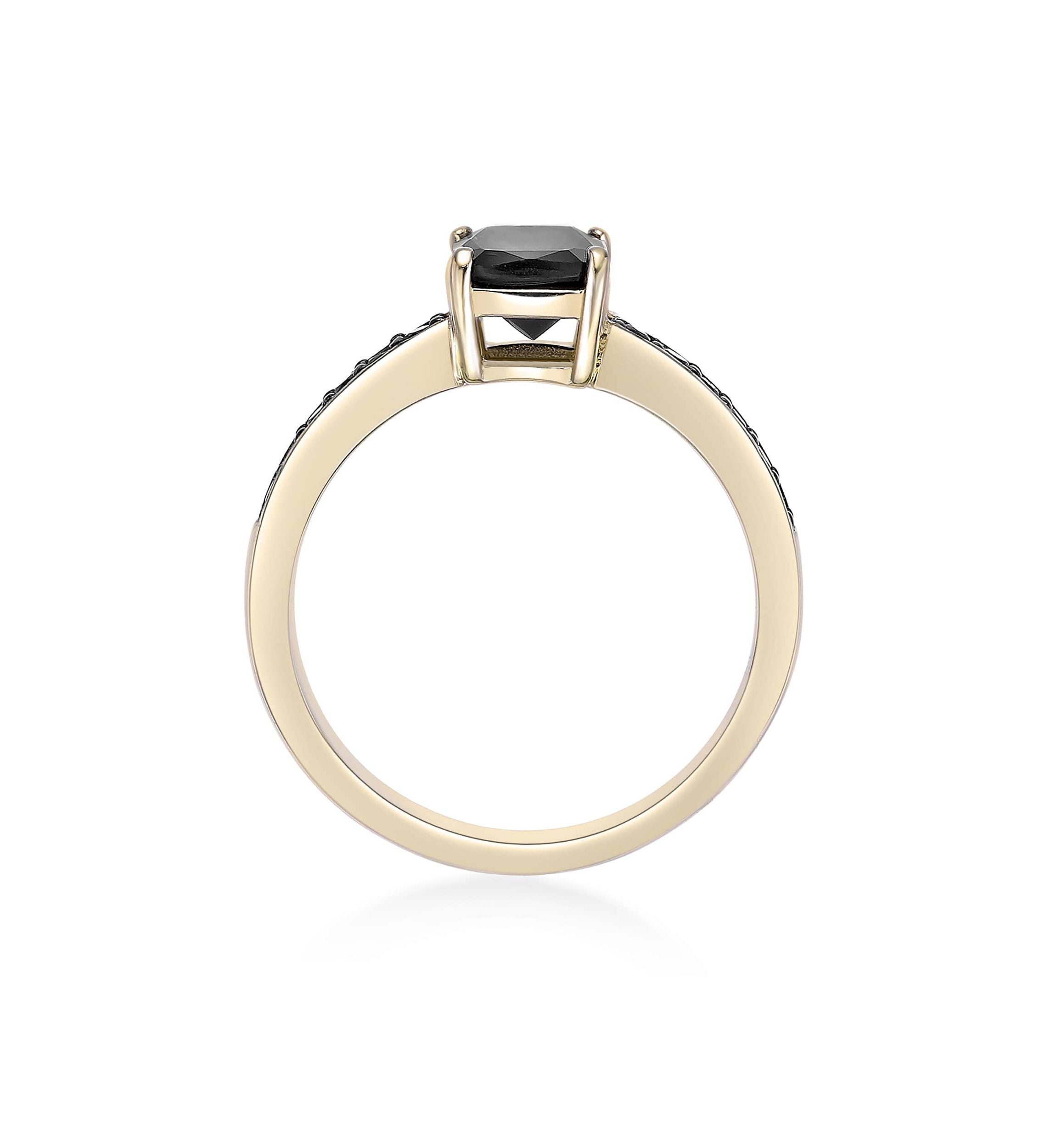 1 1/3 ct. t.w. Black Onyx and 1/5 ct. t.w. Black Spinel Ring in 2 Micron Gold Plated Sterling Silver