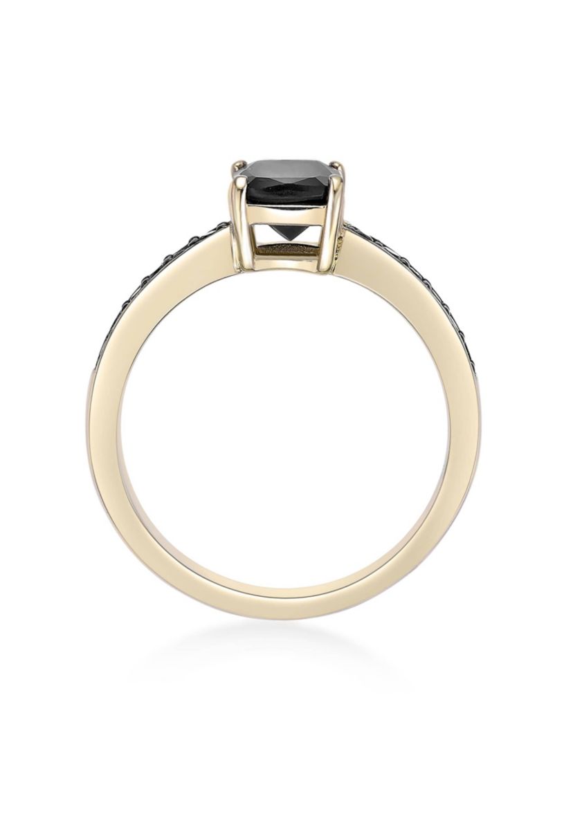1 1/3 ct. t.w. Black Onyx and 1/5 ct. t.w. Black Spinel Ring in 2 Micron Gold Plated Sterling Silver