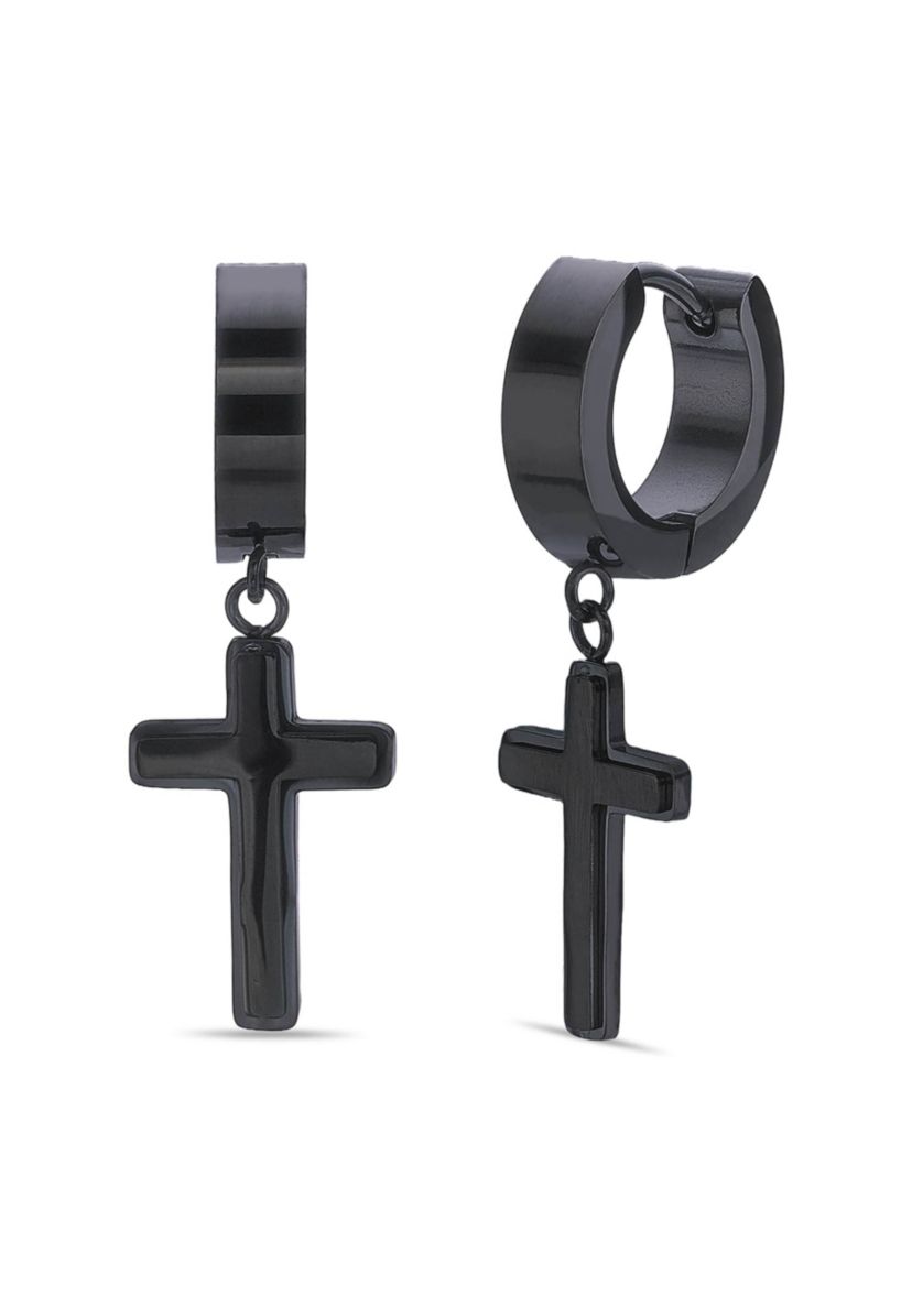 Cross Earrings in Ion Plated Stainless Steel
