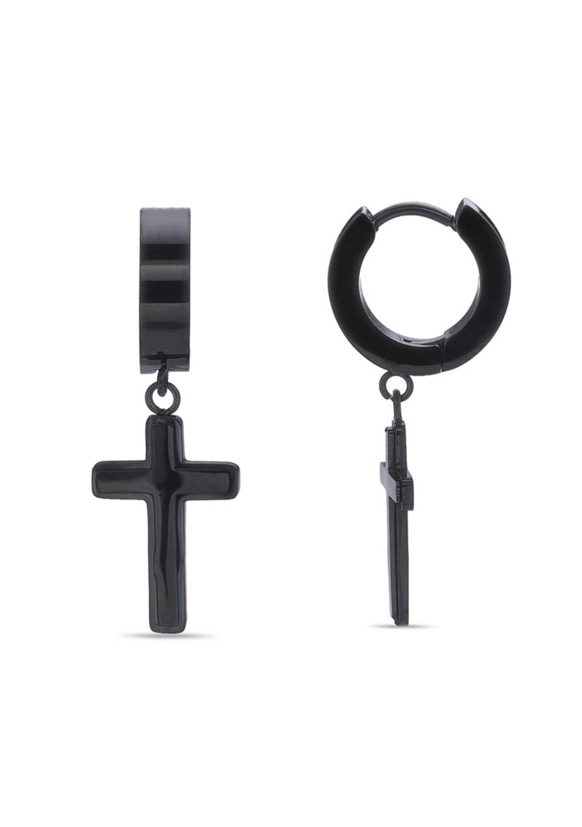 Cross Earrings in Ion Plated Stainless Steel