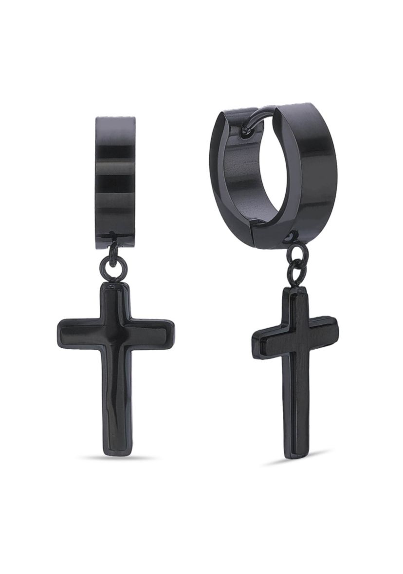 Cross Earrings in Ion Plated Stainless Steel