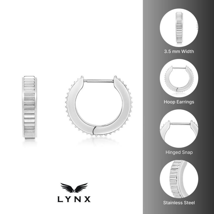 Hoop Earrings in Ion Plated Stainless Steel