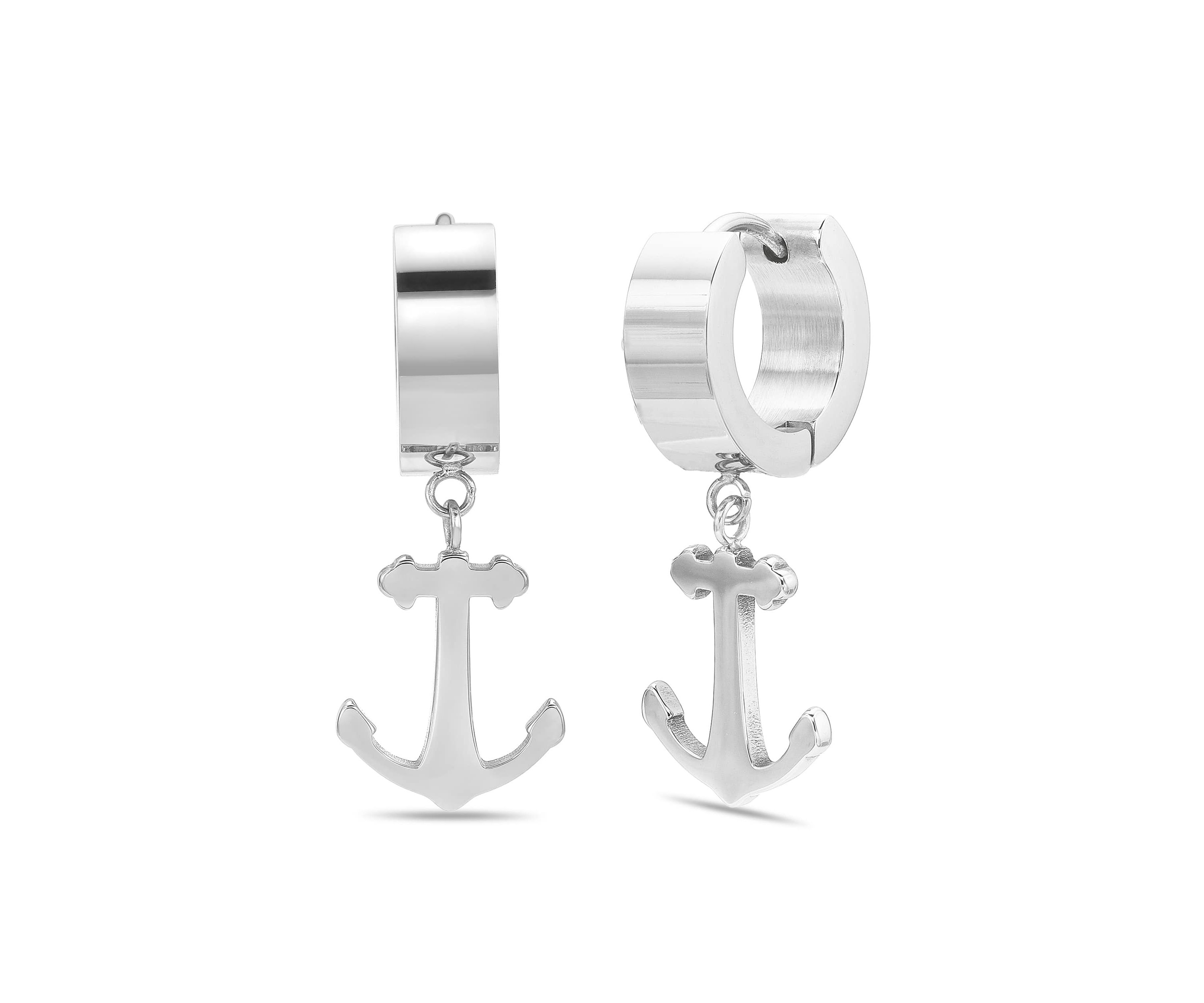 Anchor Earrings in Ion Plated Stainless Steel
