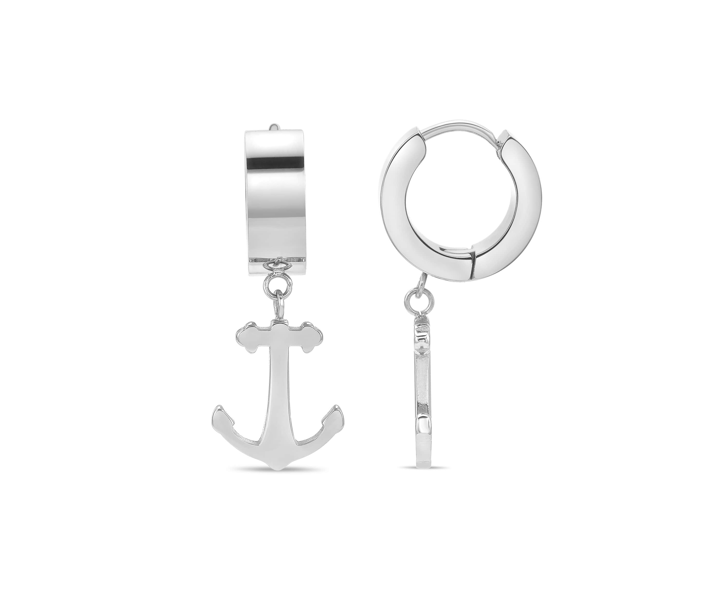 Anchor Earrings in Ion Plated Stainless Steel