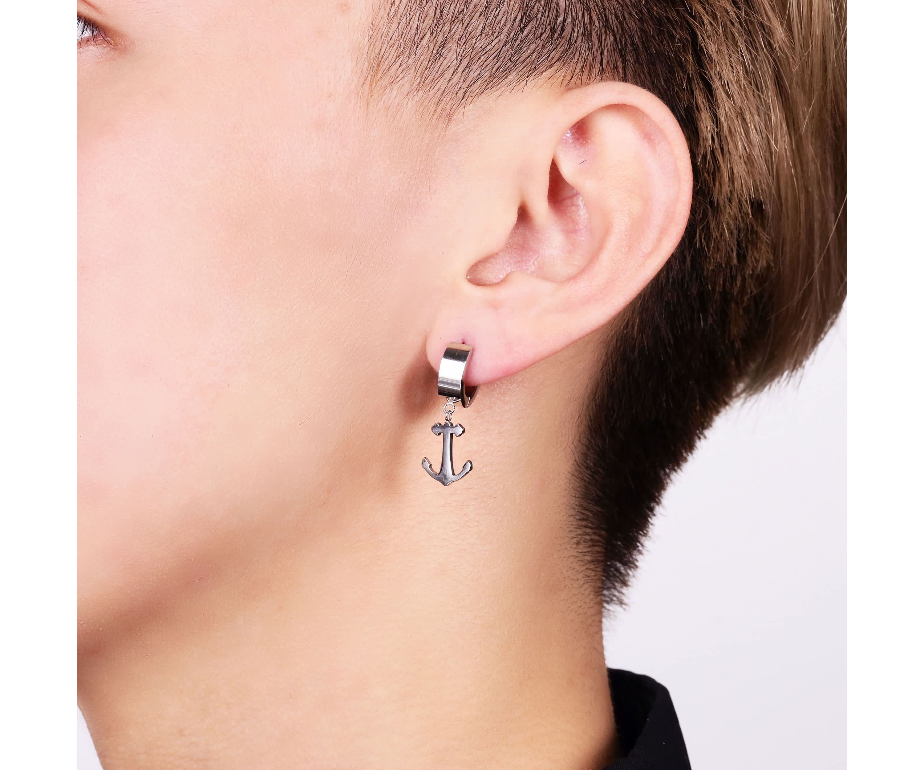 Anchor Earrings in Ion Plated Stainless Steel