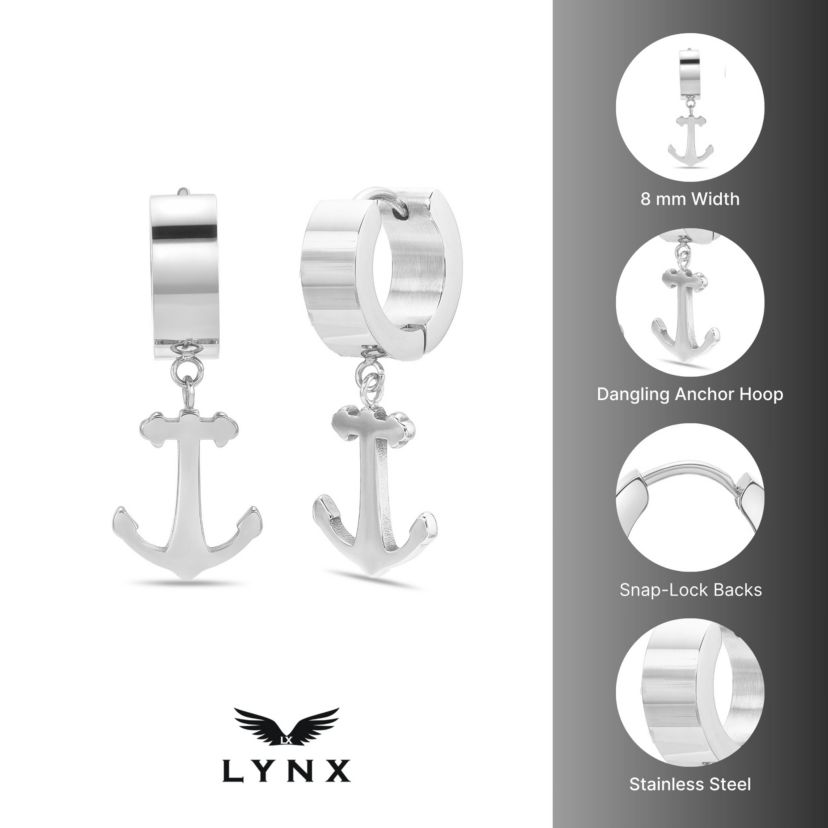 Anchor Earrings in Ion Plated Stainless Steel