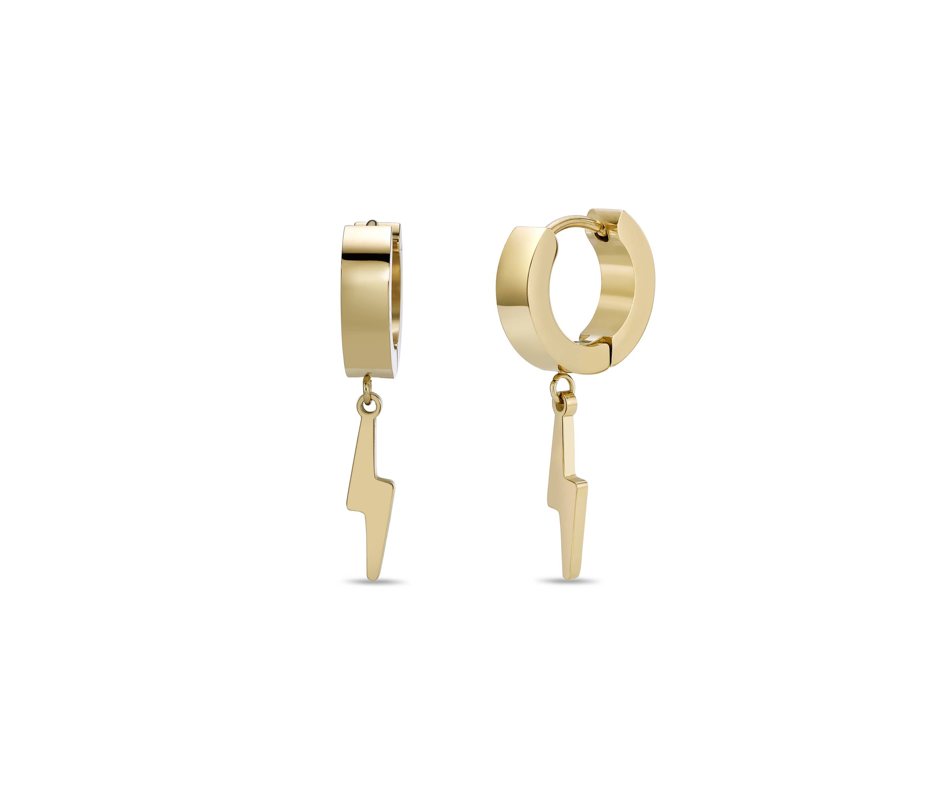 Bolt Hoop Earrings in Ion Plated Stainless Steel