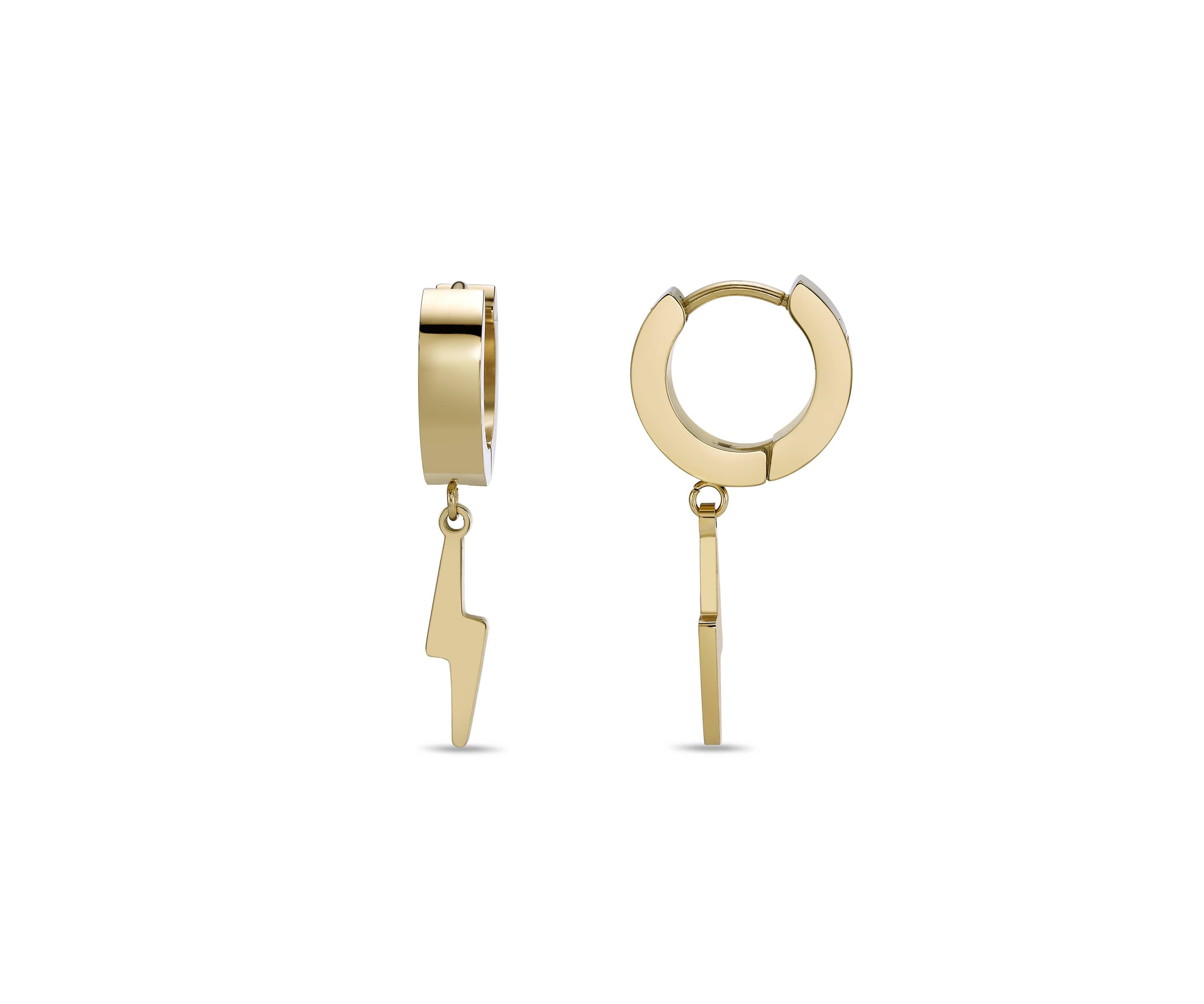 Bolt Hoop Earrings in Ion Plated Stainless Steel