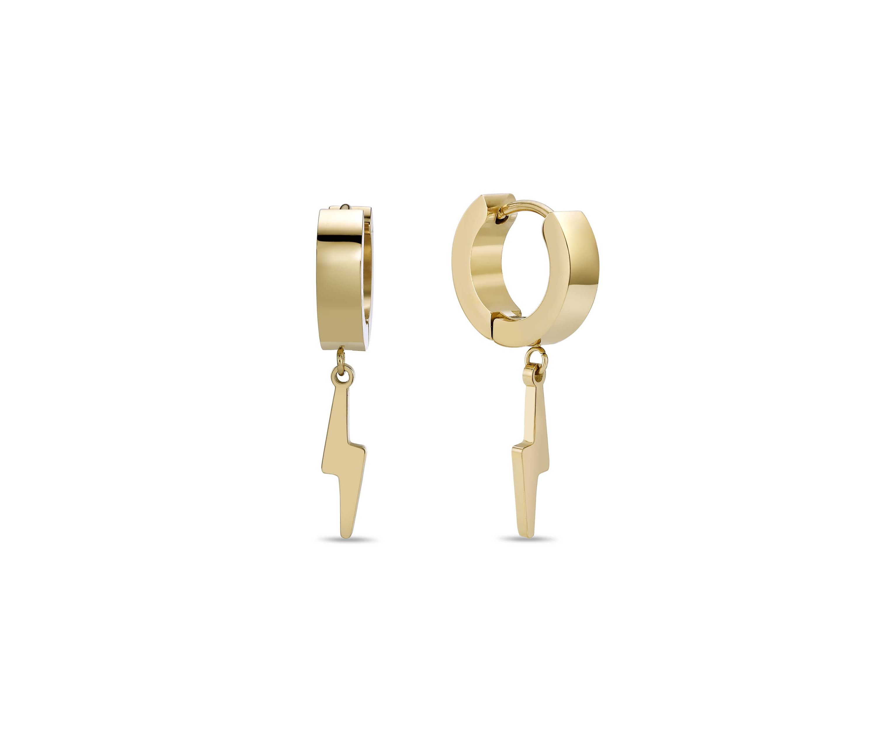Bolt Hoop Earrings in Ion Plated Stainless Steel