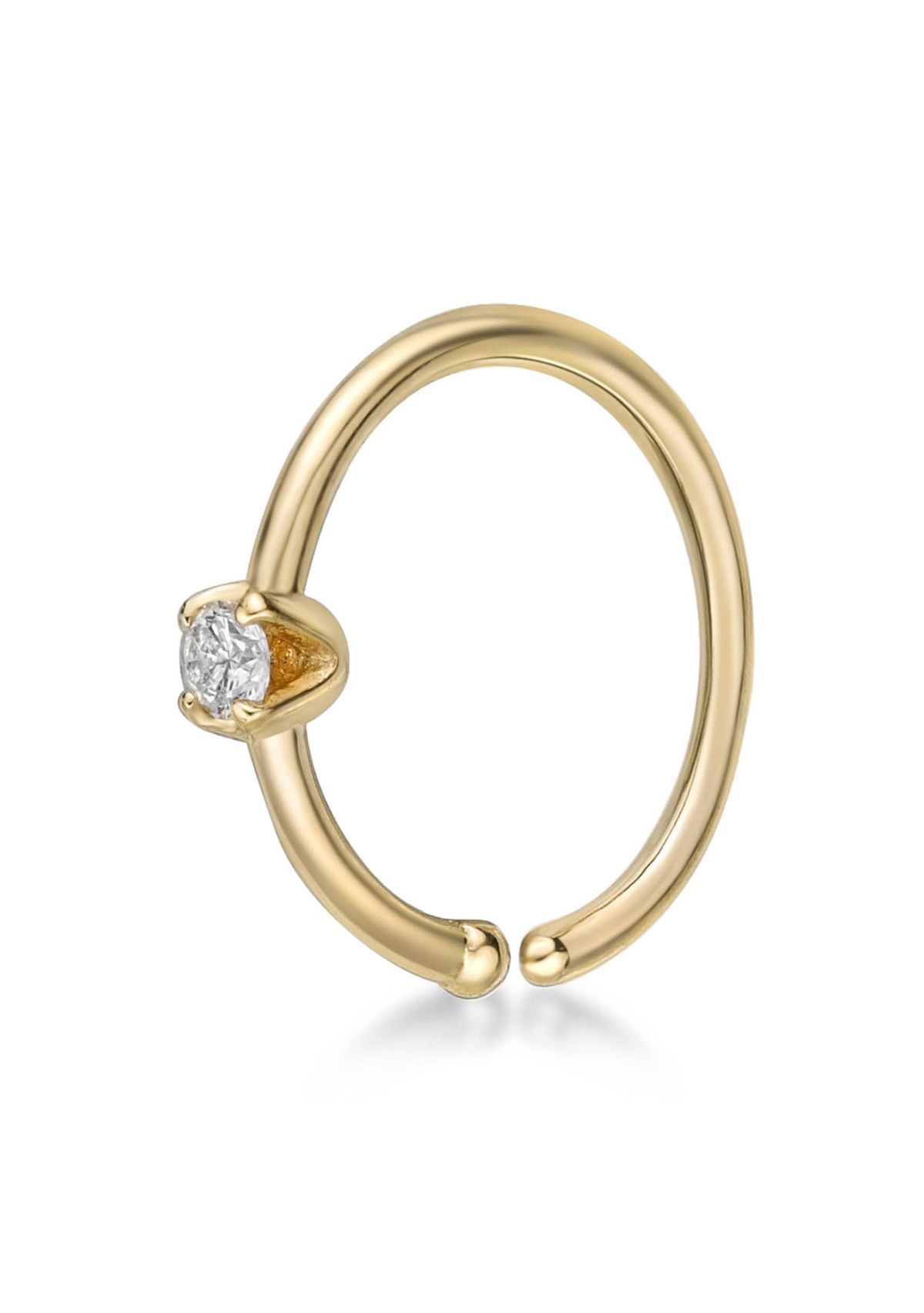 Lab Created Lila Moon Lab-Grown Diamond Accent Hoop Nose Ring in 14K Gold