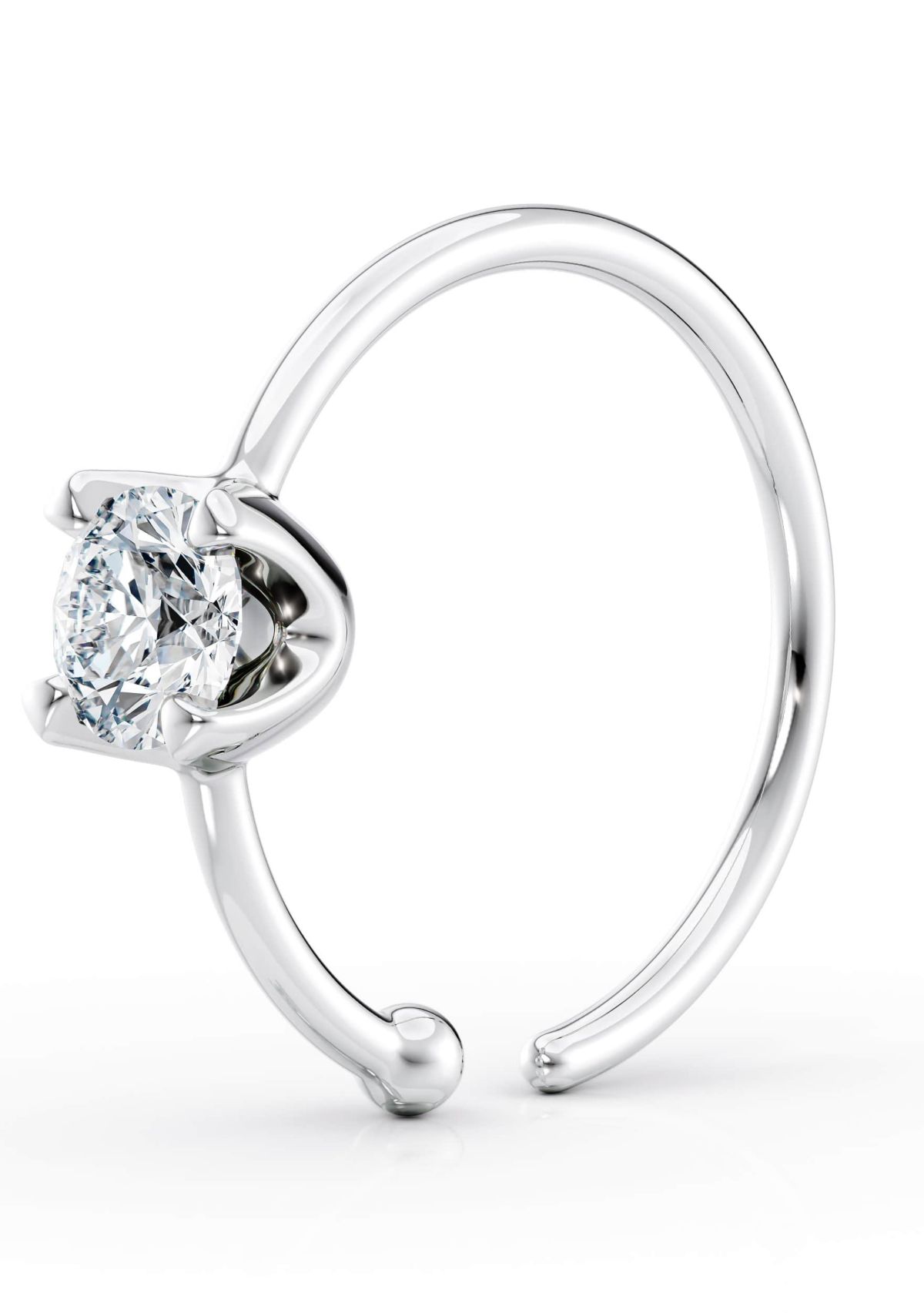 Lab Created Lila Moon Lab-Grown Diamond Accent Hoop Nose Ring in 14K Gold