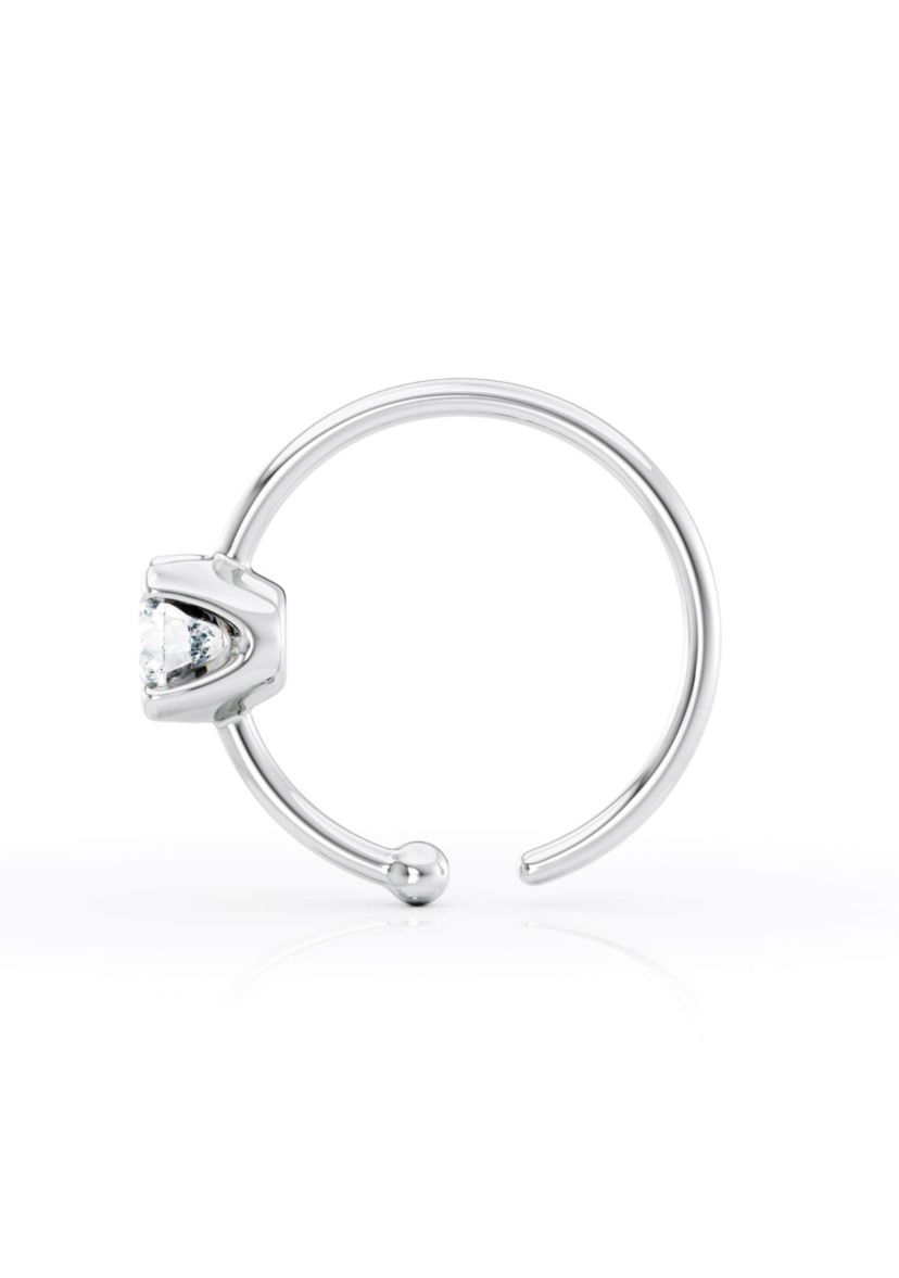 Lab Created Lila Moon Lab-Grown Diamond Accent Hoop Nose Ring in 14K Gold