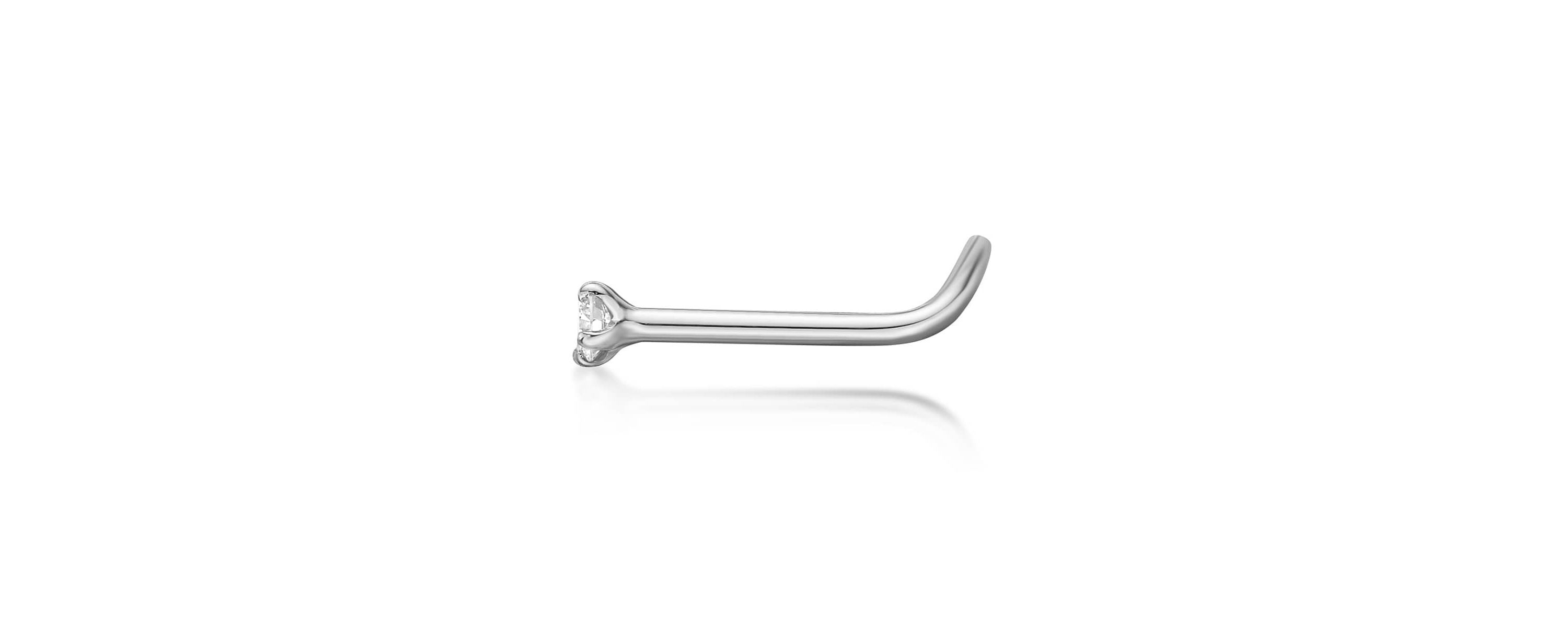 Lab Created Lila Moon Lab-Grown Diamond Accent Curved Nose Stud in 14K Gold