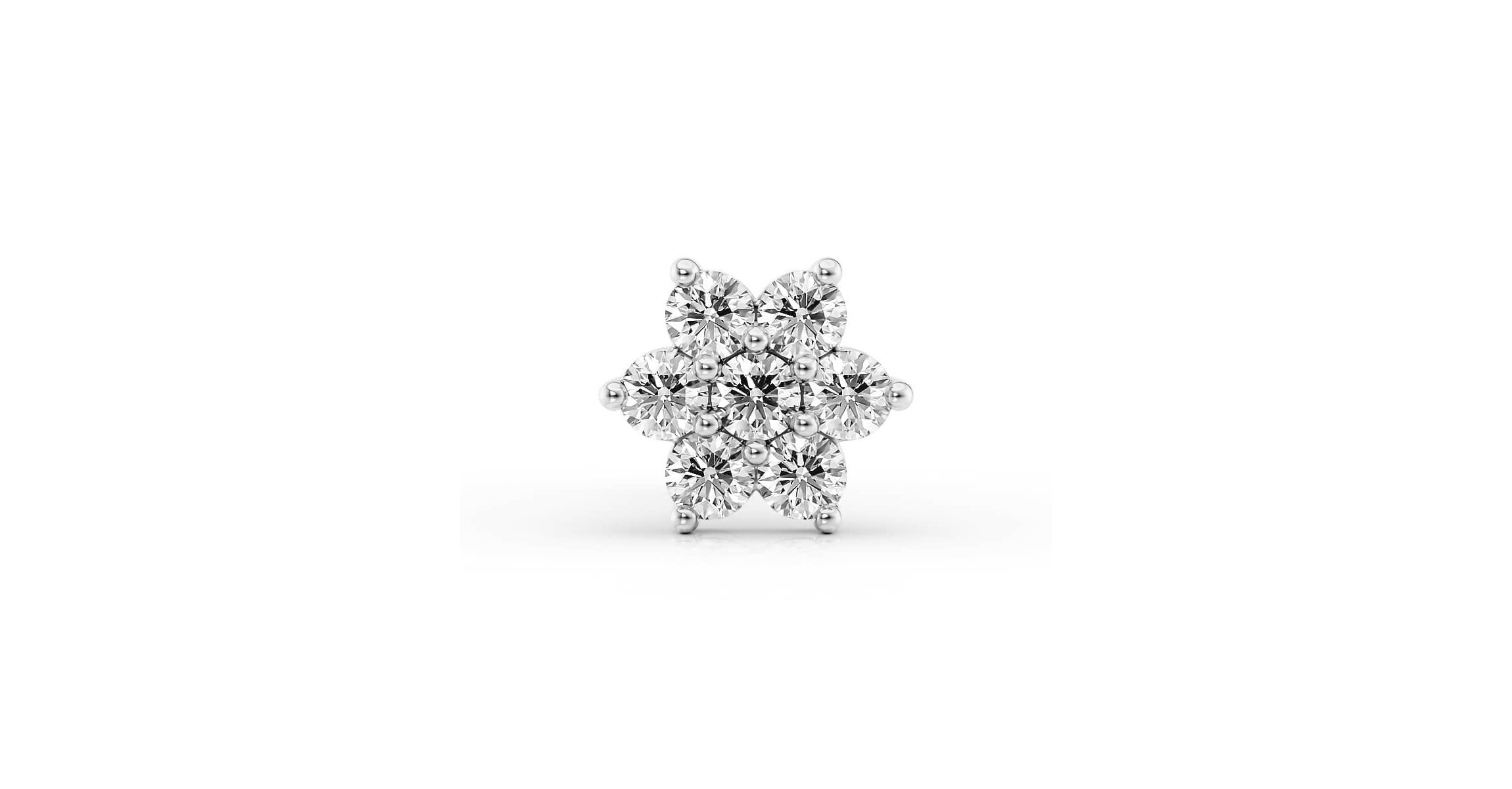 Lab Created Lila Moon Lab-Grown Diamond Accent Flower Nose Stud in  14k Gold