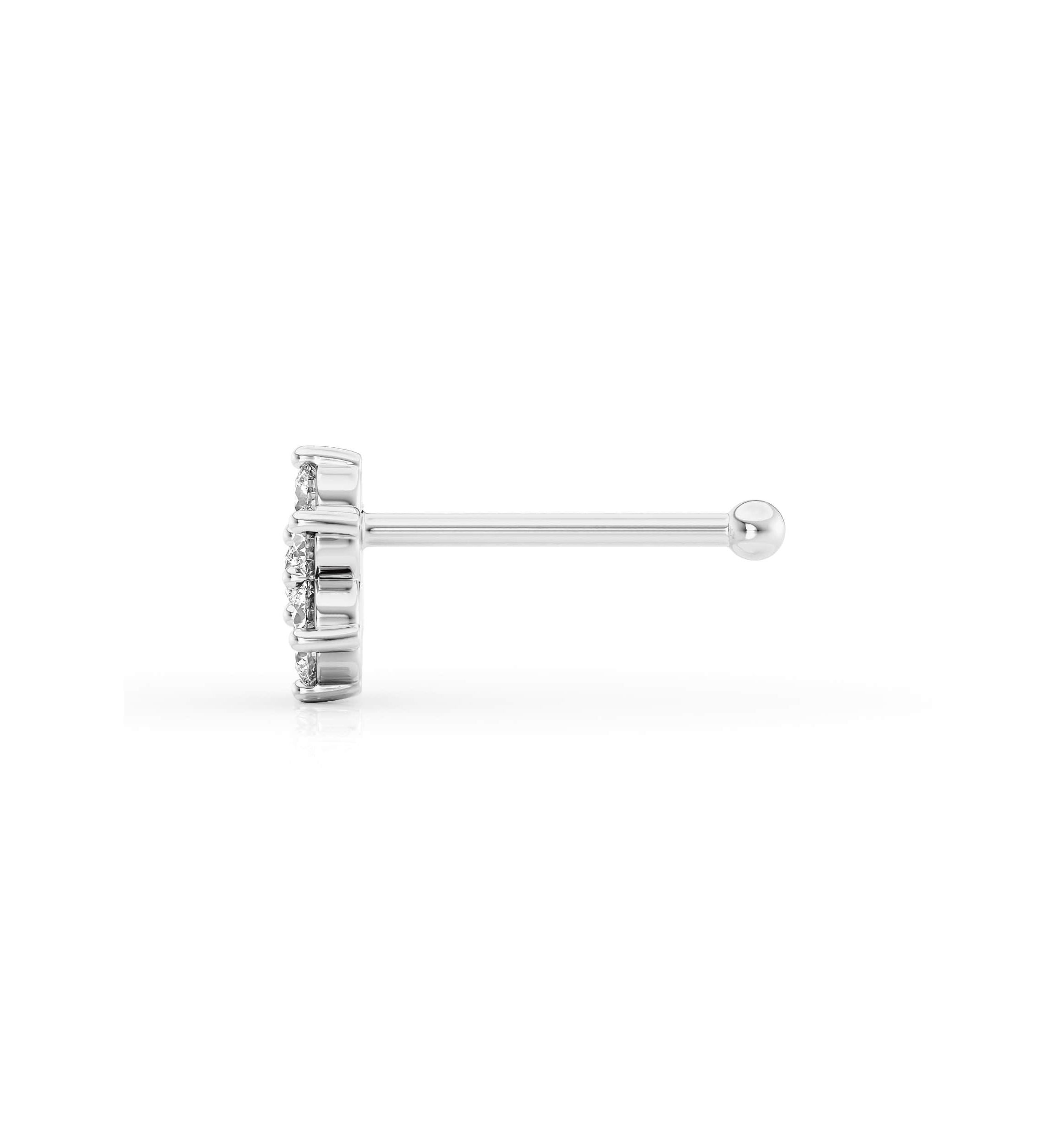 Lab Created Lila Moon Lab-Grown Diamond Accent Flower Nose Stud in  14k Gold