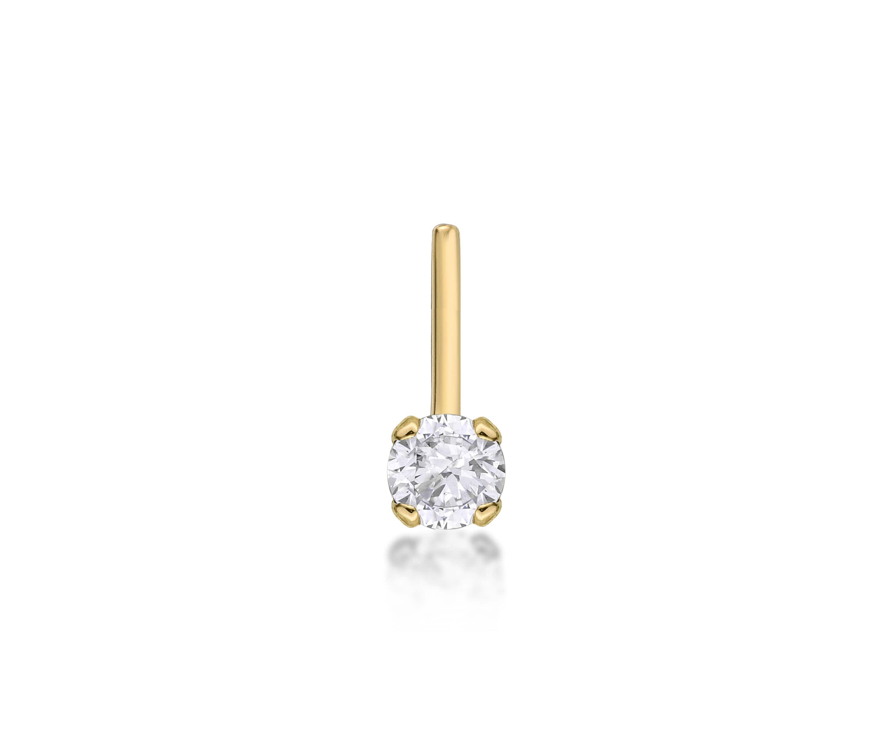 Lab Created Lila Moon Lab-Grown Diamond Accent 90 Degree Nose Stud in 14K Gold